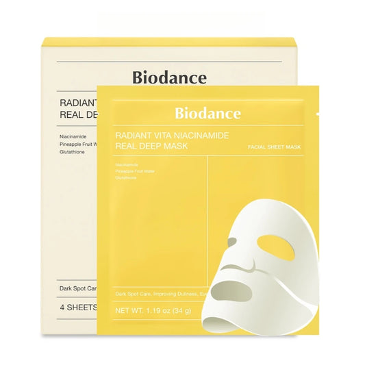 BIODANCE Radiant Vita Niacinamide Real Deep Mask - 34g x 4pcs