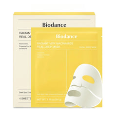 BIODANCE Radiant Vita Niacinamide Real Deep Mask - 34g x 4pcs