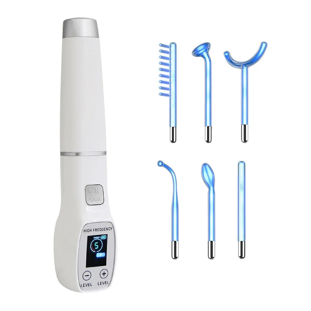 High Frequency Facial Device - 6-in-1 Skin Care Machine for Anti-Acne, Spot Removal, and Hair Care